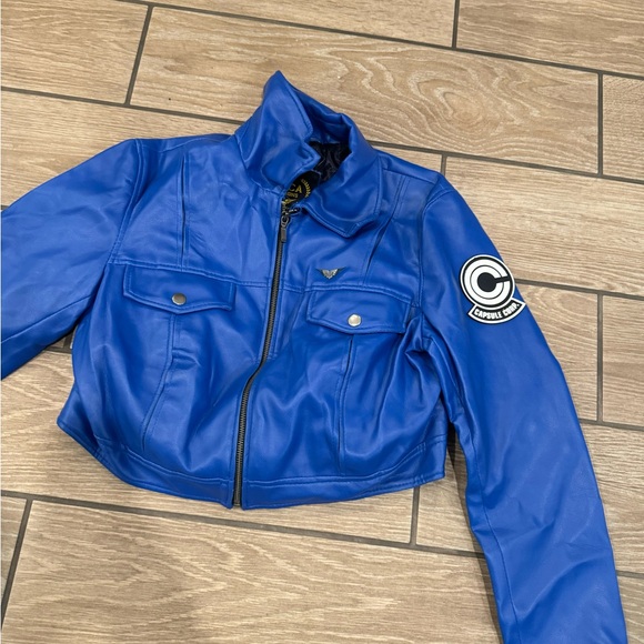 Womens Future Trunks Capsule Corp DB Purple Blue Leather Jacket - LUCA Designs - Picture 16 of 16